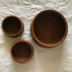 MCM Dolphin Teakwood Salad Bowl set
